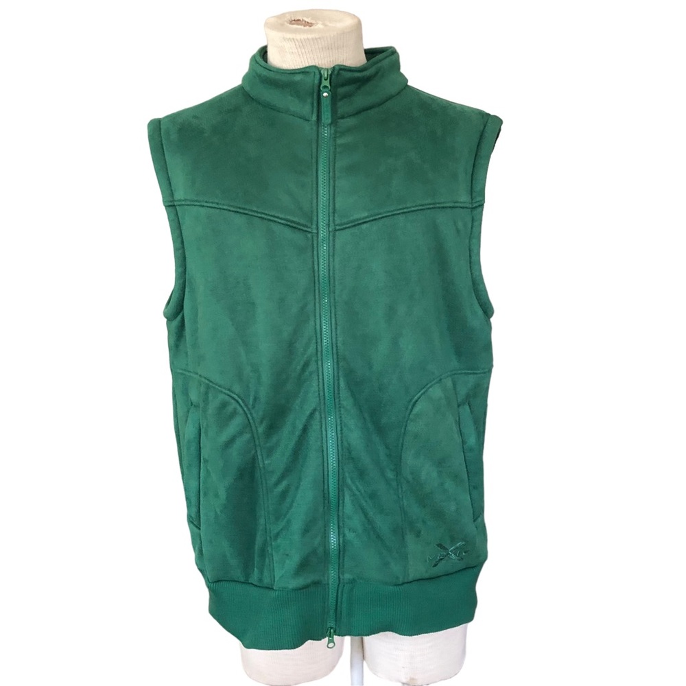 MOXIE EQUESTRIAN CAVALERO TECHNO-SUEDE GREEN RIDING VEST SIZE XL
